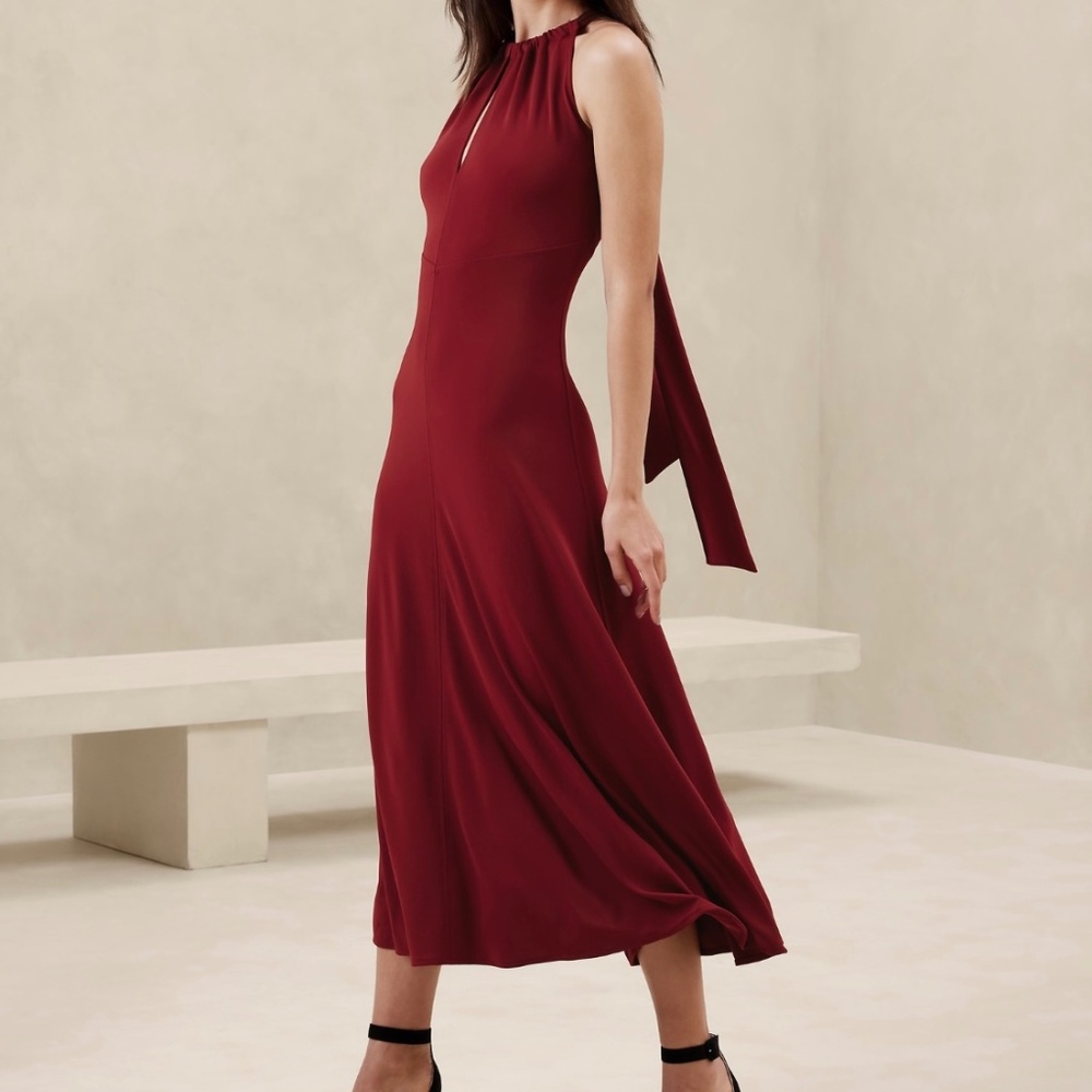 Banana Republic Factory Halter-Neck Knit Maxi Dress - Size L Petite (NWOT)